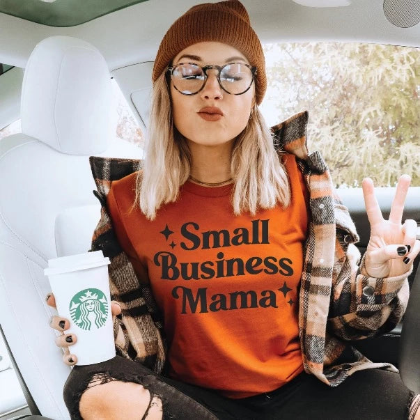 Small business mama graphic tee - Rust