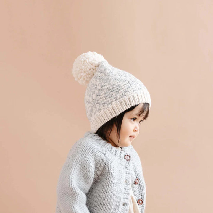 Snowfall Hat, Bowie Gray | Snowflake Hand Knit Baby & Kids